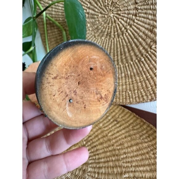 Vintage Asian Fabric Doll on Wood Base - Picture 12 of 12